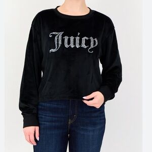 NWT Juicy Couture Bling track top crew neck black large